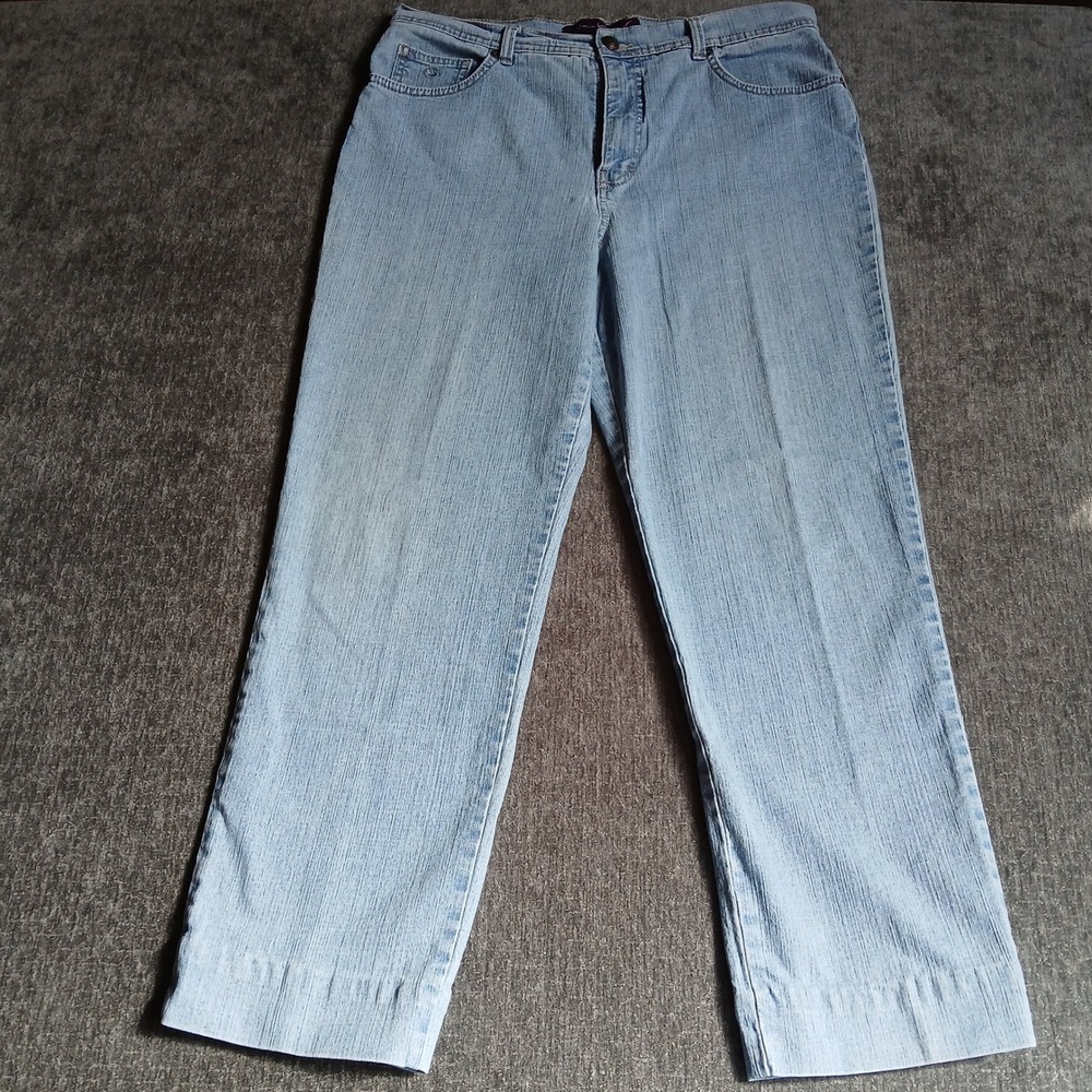 Gloria Vanderbilt Womens Light Wash Straight Leg Jeans Size 14 Blue High Rise